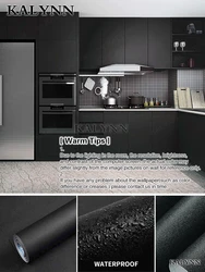 Elegant Black Wood Peel and Stick Decorative Vinyl Wallpaper - 1mx40cm Small size (Frosted Black)