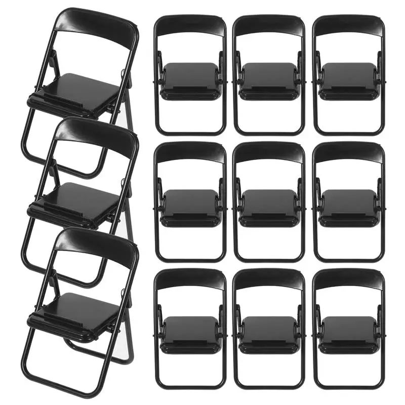 

12pcs Interesting Folding Creative Mobile Phone Holders Miniature Furniture Toys Mobile Holders Telephone Chairs for Wedding