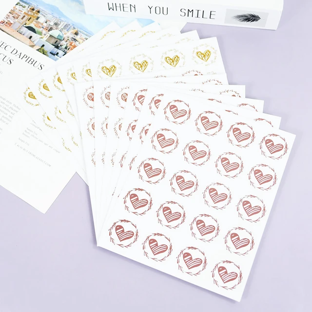 200pcs Heart Envelope Seals Clear Bronzing Heart Stickers Round Sealing  Sticker for Party Favor Wedding Invitation Card 3.2cm - AliExpress