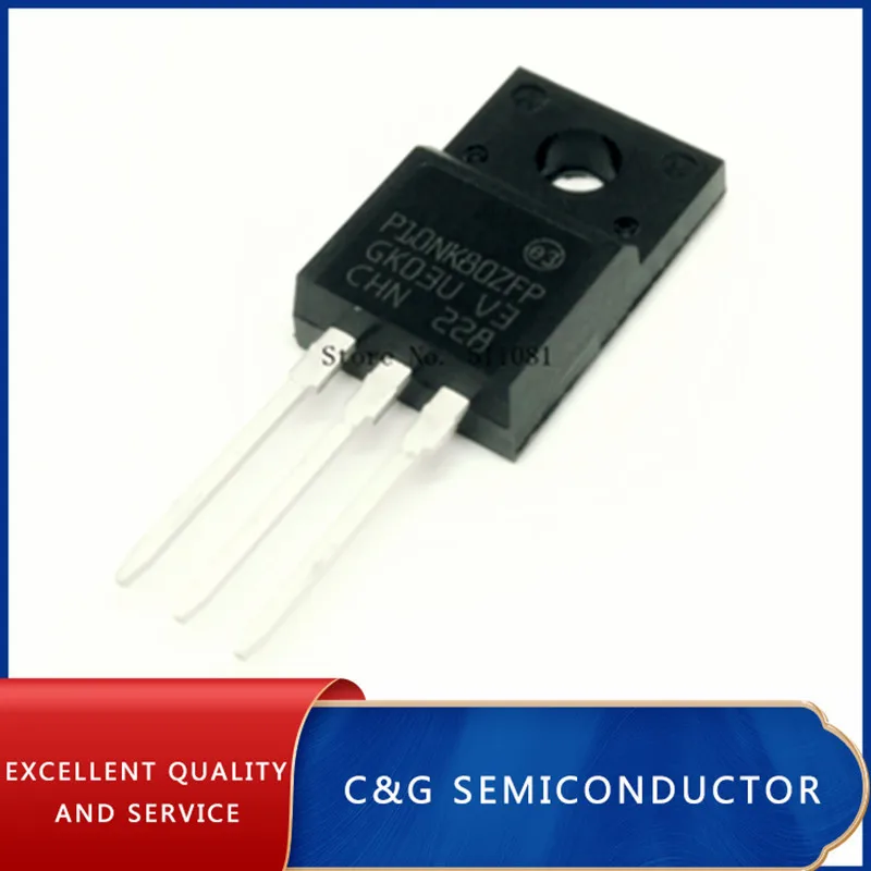 10PCS 10NK80 P10NK80ZFP STP10NK80ZFP 10A 800V TO220F|ทรานซิสเตอร์ ...