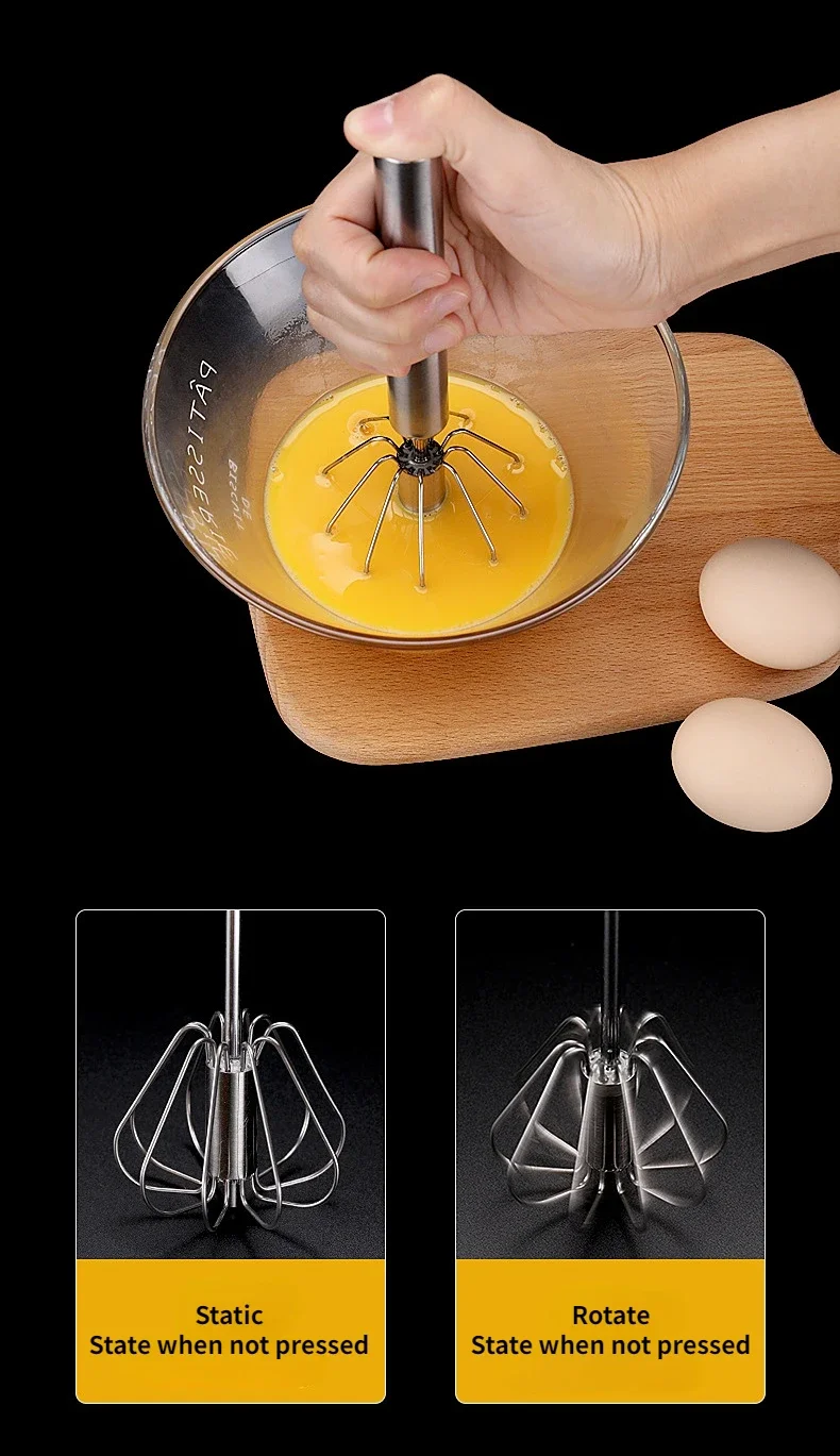 Description Picture 5 of itemStainless Egg Beater Semi-Automatic Egg Tools Egg Stiring Cream Whisk Manual Mixer Household Kitchen Baking Accessories