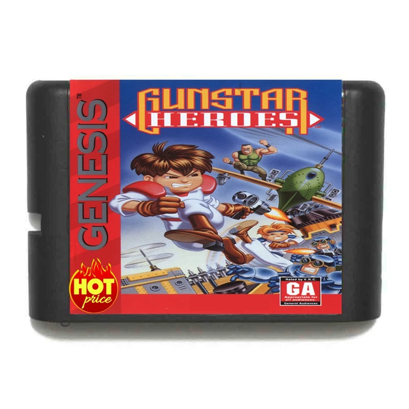 Nuovo Arrivo Gunstar Heroes 16Bit Md Game Card Per Sega Mega Drive Per Genesis