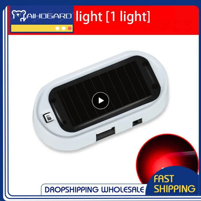 

1/2PCS Solar Car LED Alarm Security Light Simulated Dummy Alarm Wireless Warning Anti-Theft Caution Lamp Flashing Imitation