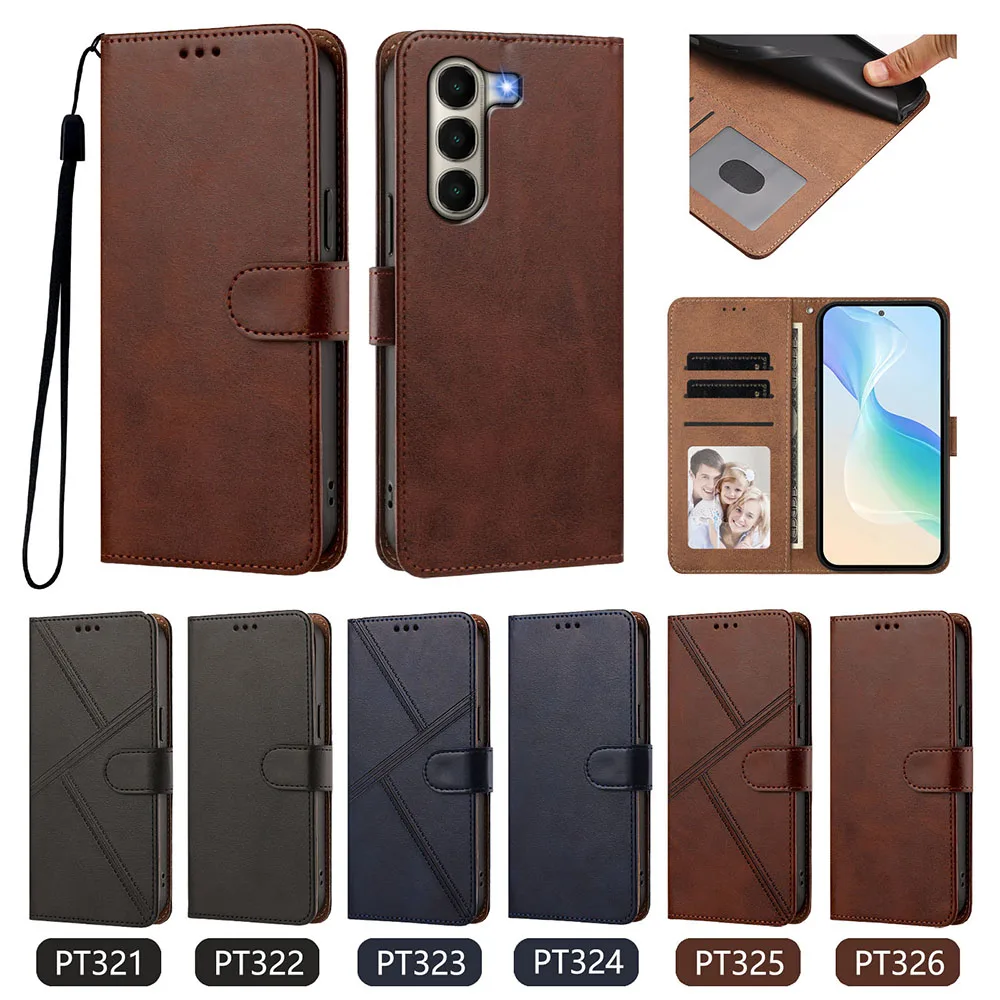 Leather Wallet Case with Flip Card Slots and Kickstand Back Cover