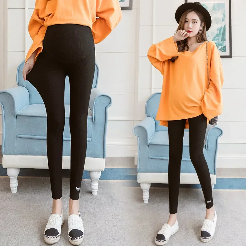 Pregnant Woman Adjustable Big Size Leggings New Maternity Pants Pregnancy Thin Soft Cotton High Waist Mother Clothes 3 Colors 4