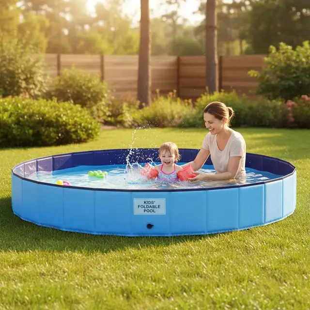 Piscine pour enfants ronde Ø 300 x 38 cm bleue, piscine pour enfants dans le jardin et sur la terrasse, bassin pour jeux d'été et plaisir aquatique, piscine familiale pour loisirs en plein air, grande piscine pour la maison et les vacances 1