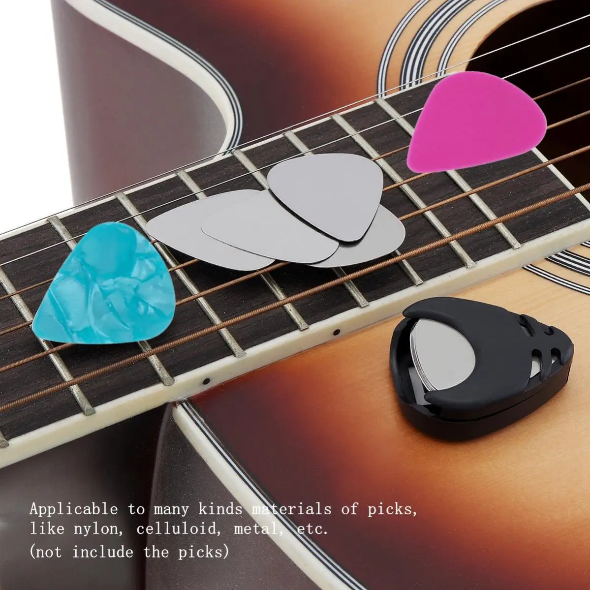 Plastic Stick on Guitar Pick Holder guitar pick holder guitar accessories for Acoustic Guitars / Bass / Ukulele with Adhesive Back Convenient Picks Placement