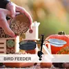Bird Feeder For Deck Railing Deck Mounted Bird Feeder With Mesh Tray 360-Degree Rotatable Feeding Station Flower Pot Stand For 3