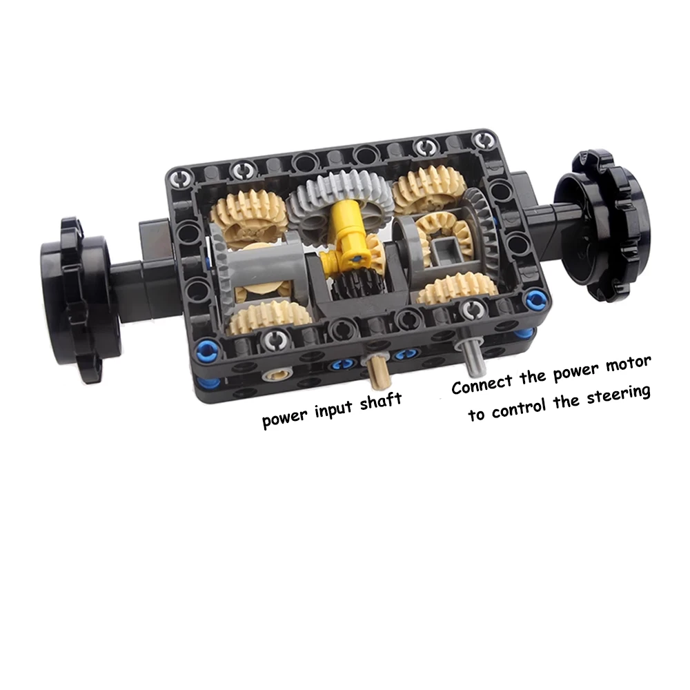 MOC-19788 Tank Steering Structure Gear Differential Hole Arm Beam Assembly Power Motor Control Small Particle Building Blocks 5