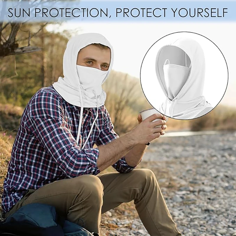 1set Neck Cover Face Mask Arm Anti-UV Sunscreen Sleeves Ice Silk Half Face Cover UV Protection Neck Wrap Unisex UPF 50+
