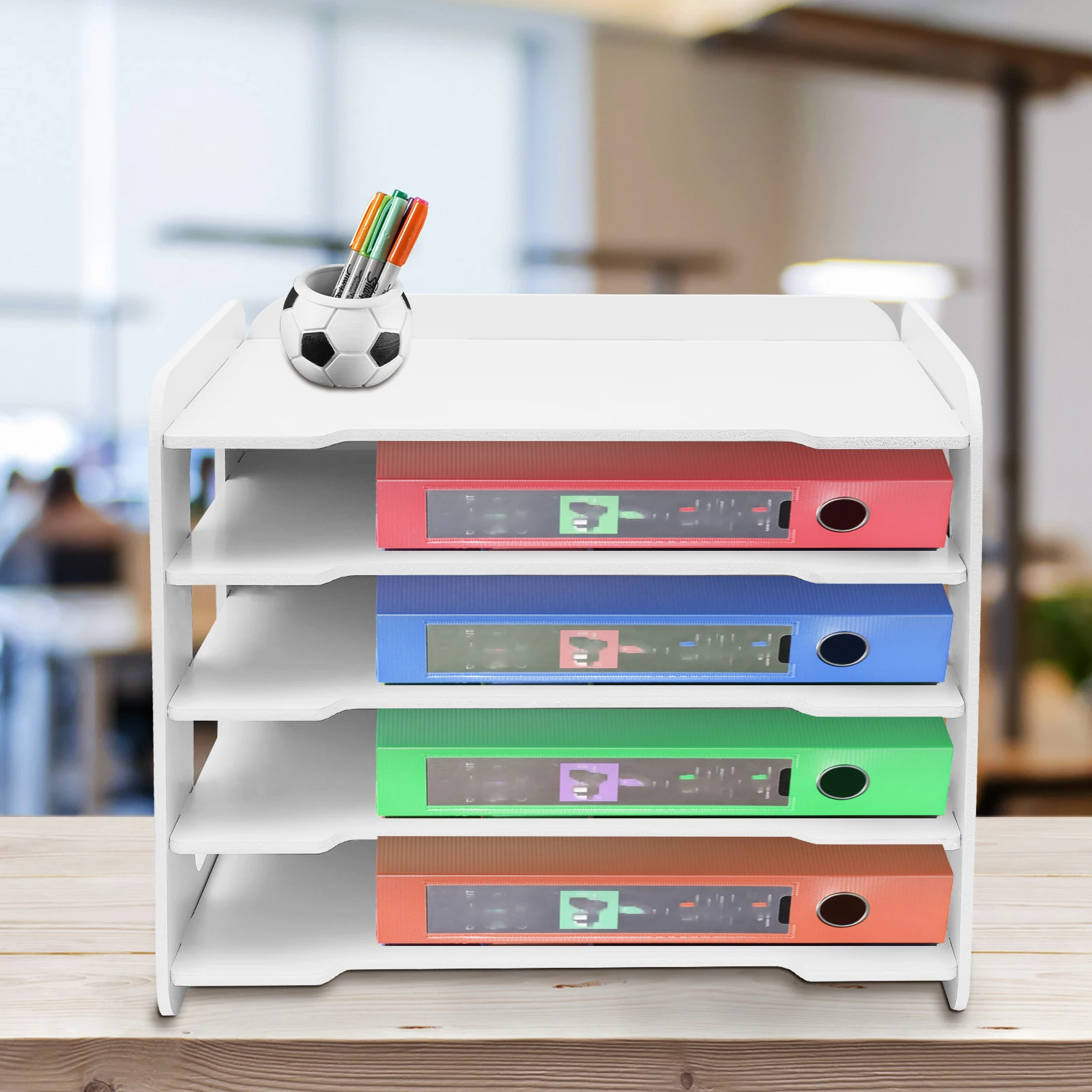 5-Layers Stackable Letter Tray Office Desk Paper Document Organizer File Trays stackable desk organizer paper tray holder office desktop file letter book document filing shelf cosmetics storage rack