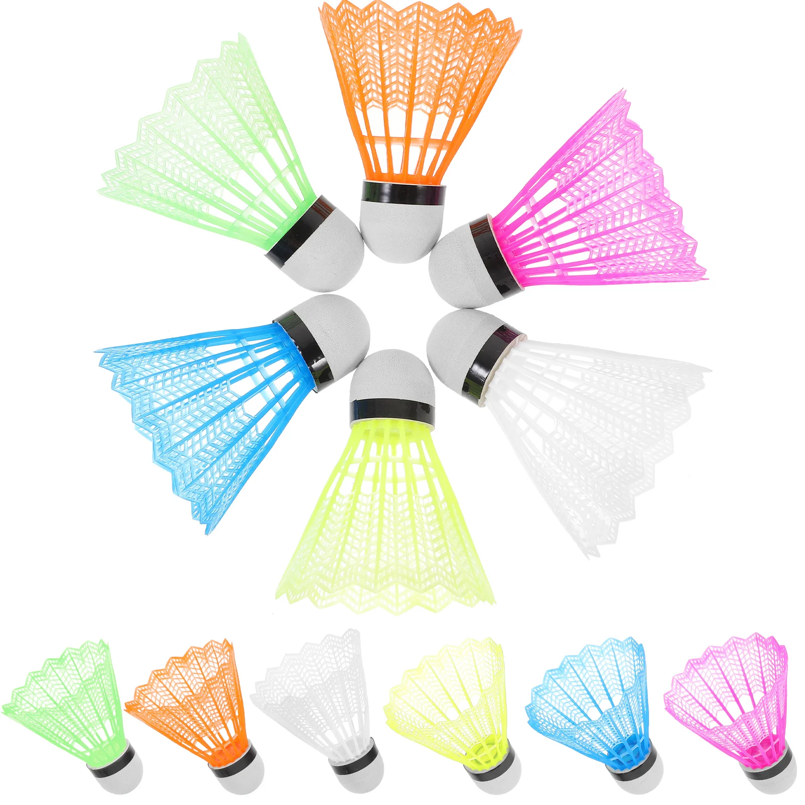 

12 Pcs Badminton Shuttlecocks Colored Beginner Decorative Plastic Exercising Small Child