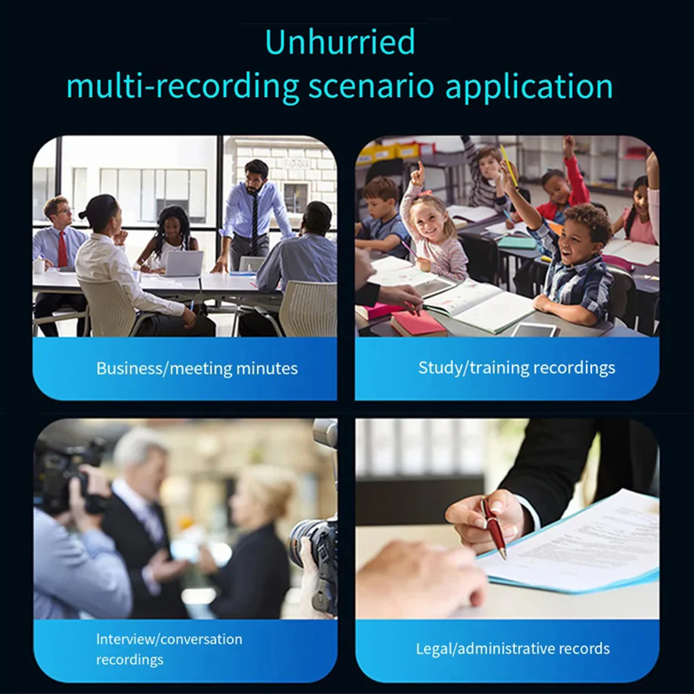 Dictaphone Bluetooth-Compatible with Playback Sound Recorder Noise Reduction Phone Call Recording Pen for Student Class Meeting