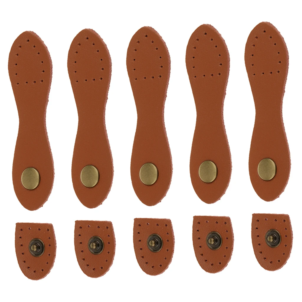 5 Sets Pear-Shaped Leather Buckles Purse Clasp Hasp Buttons DIY Bag Accessories Craft Supplies Snap Fastener Kit Leather Craft Eyelets
