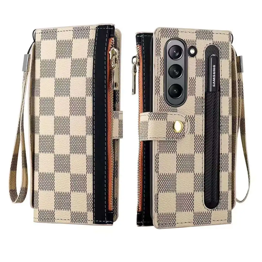 

Full Protection Leather Wallet Case For Samsung Galaxy Z Fold 5 4 3 5G Fold5 Fold4 Fold3 Case With Pen Holder Shockproof