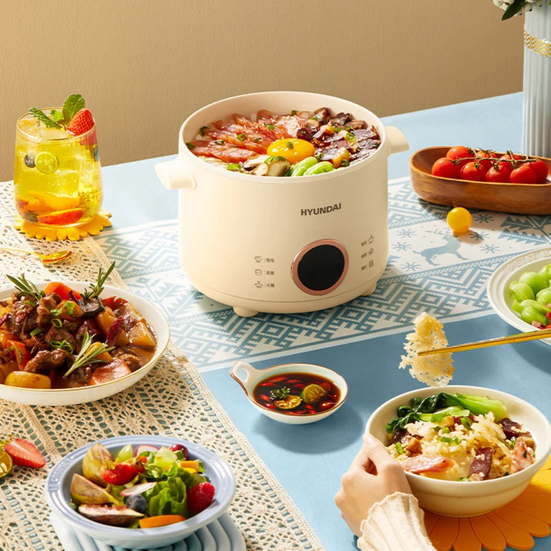 2.0L Electric Rice Cooker Cooking Pot Mini Multicooker Lunch Box Rice Cookers Hotpot Non-stick Electric Skillet Food Steamer 3