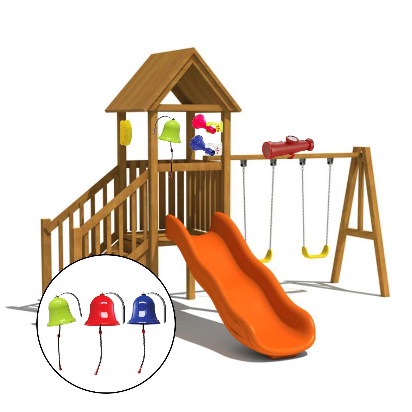 Creative Toys Bell Playground Hanging Set Parts Plastic Outdoor