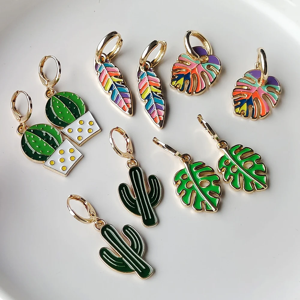 BESPORTBLE Orecchini A Forma Di Cactus - Pendenti Donna In Lega, Unici E Originali, Colore Argento - 4