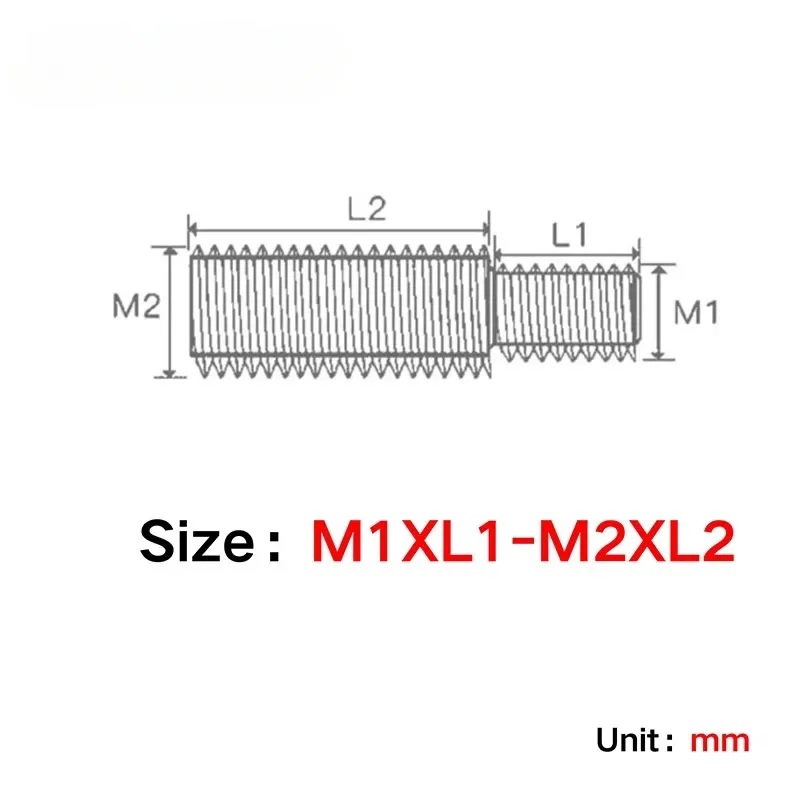 304 Stainless Steel Double Head Transfer Screws M3 M4 M5 M6 M8 M10 M12 M14 M16 M20 Thread Adapter Male to Male Conversion Bolt