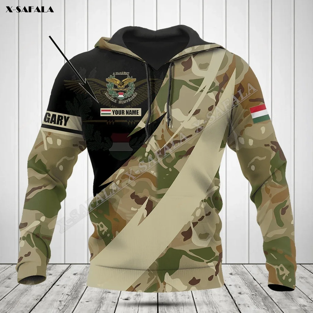 

Hungarian Camo Flag Army Veteran Coat Of Arms 3D Print Spring Hoodie Men's Outwear Shirt Pullover Hooded Sweatshirt Jersey