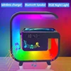 Multifunction Wireless Charger Stand Bluetooth 5.0 Speaker FM TF RGB Night Light Fast Charging Station for iPhone Samsung Xiaomi 2