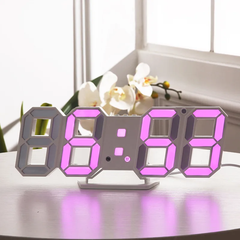 3D LED Digital Wall Clock Alarm Date Temperature Automatic Backlight Table Electronic Clock Digital Clocks Home Decoration 