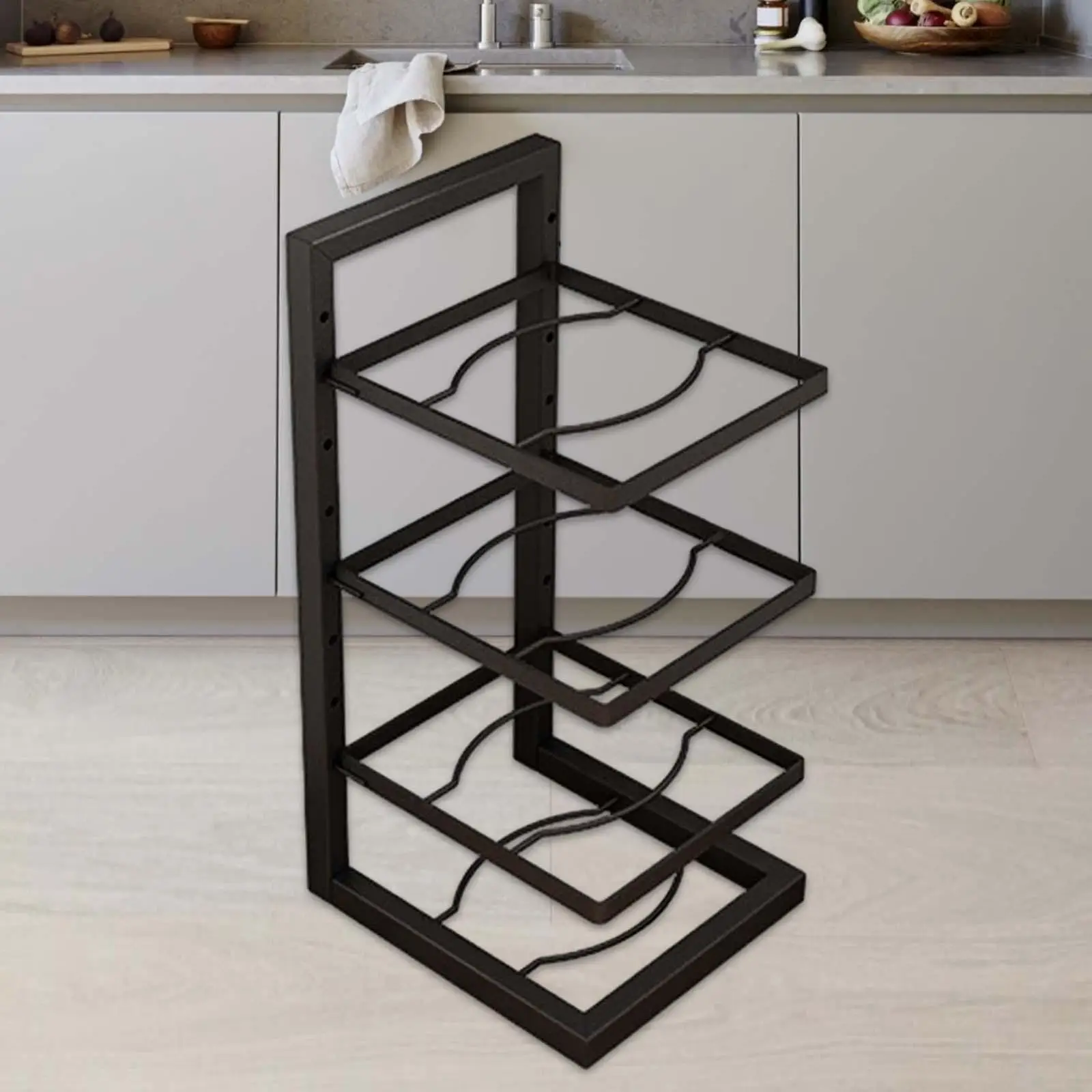 Pot and Pan Organizer Kitchen Organization Storage Pan Organizer Rack for Cabinet Pot Organizer for Kitchen Home under Cabinet