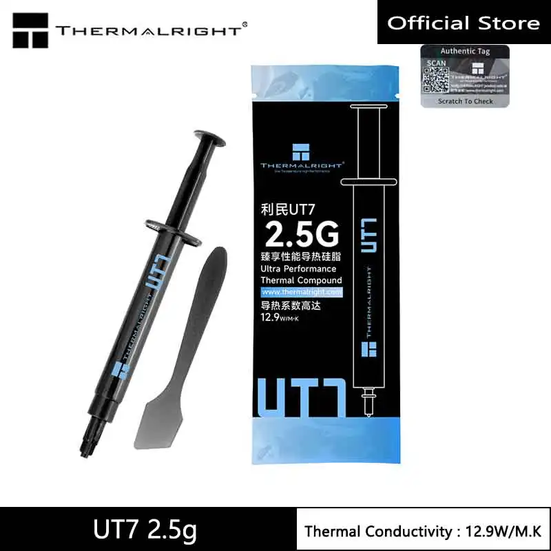 써멀라이트 UT7 고성능 서멀 그리스, 12.9W/M.K CPU, GPU 및 히트 싱크 모듈 냉각에 적합한 쿨링 페이스트