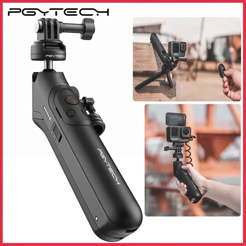 PGYTECH CapLock MantisPod 전원 삼각대 Gopro Insta360 액션 카메라 스마트 폰용 원격 제어 기능이 있는 핸드 헬드 모드