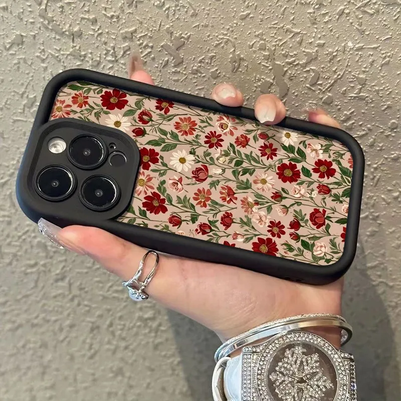 Vintage Wine Red Floral Pattern Phone Case - TPU Cover