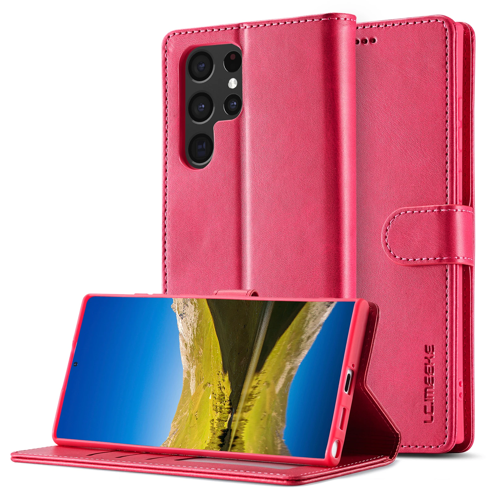 Luxury PU Cowhide Leather Phone Case with Anti-Drop Flip Cover