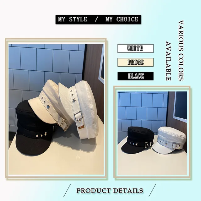 Women's Beret Hat Cotton Navy Style British Retro Painter Cap_voghion.com