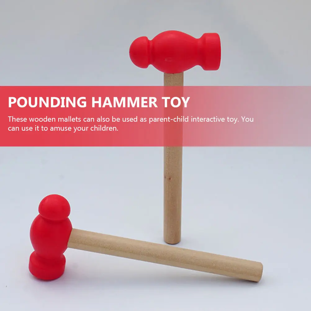 4Pcs 어린이 시뮬레이션 수리 도구 해머 세트 경량 나무 망치 교육용 어린이 인터랙티브 놀이