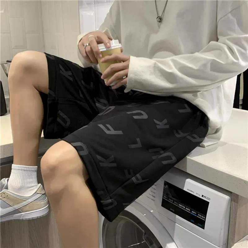 Men Boy Letters Print Hip Hop Relax Shorts Home Streetwear Loose Loungwear BF Basketball Fitness Beach Party Club Holiday Shorts