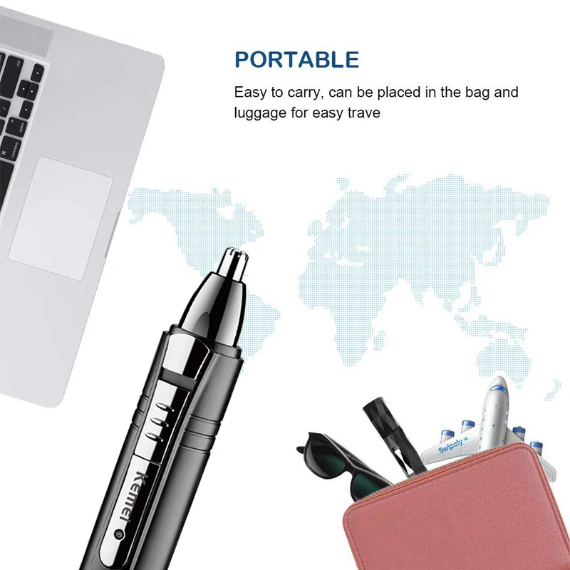 Kemei 4 in 1 Electric Trimmer Set Beard Cleaner Grooming Tool Rechargeable Nose Hair Ear Eyebrow Trimmer for Men KM-6511