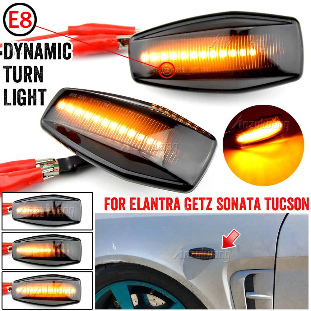 2x LED Dynamic Side Marker Light Turn Repeater Lamps For Hyundai I10 Accent Coupe Click Elantra