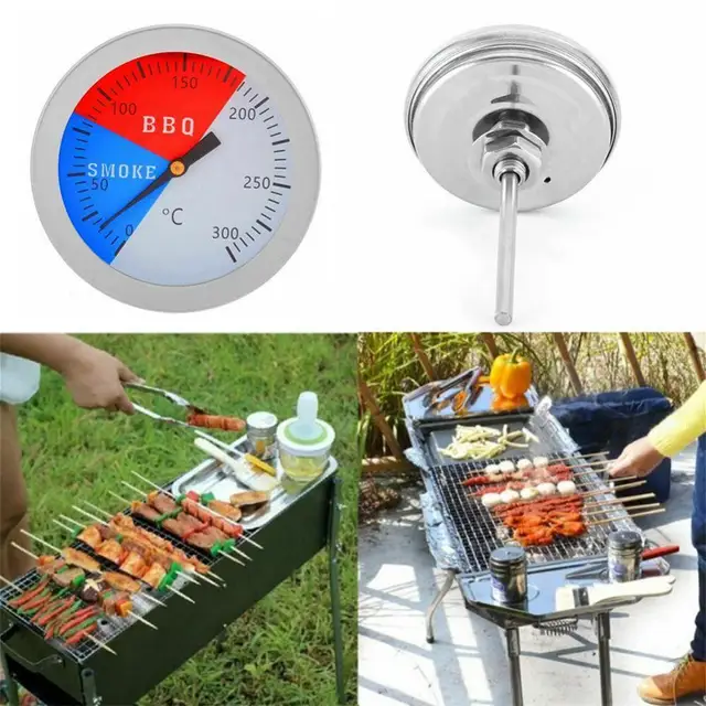 Bbq Sütő Hőmérő 300 Fokos Bimetal Konyha Füst Kültéri Kemping Szerszám - Image 6