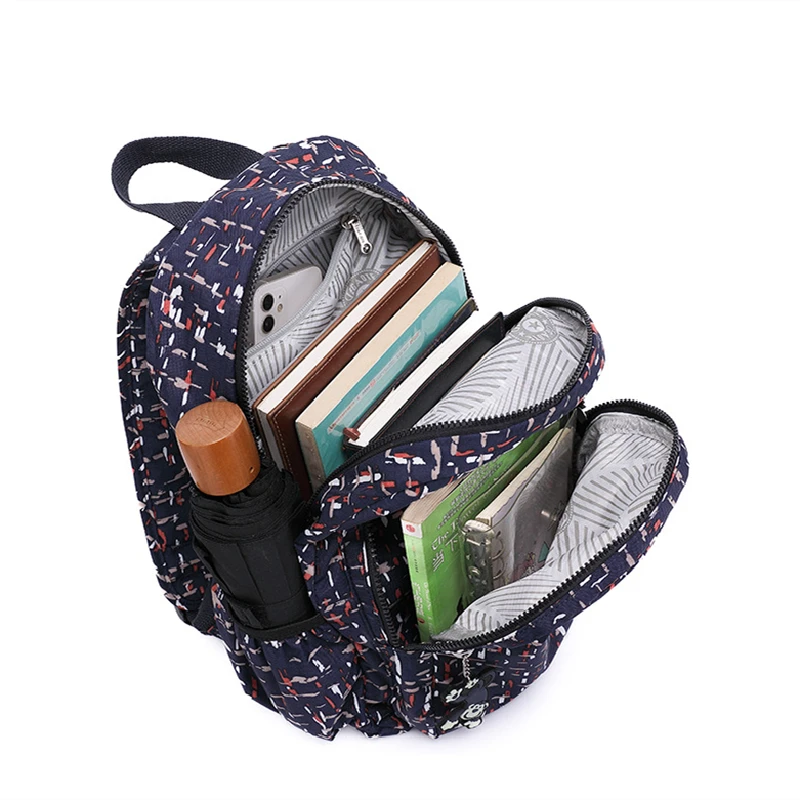 TEGAOTE High Quality New Nylon Flower Pattern Fashion Casual A4 Girl Boy Women Men School Backpack Lightweight Travel Bag M1318 5