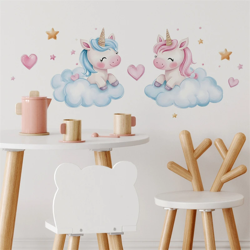 Unicorn Decorative Vinyl Child Wall Stickers for Kids Room Baby Boy Girl Room Decoration Bedroom Accessories Wall Art Decor wall stickers,luminous wall stickers,vinyl decal stickers