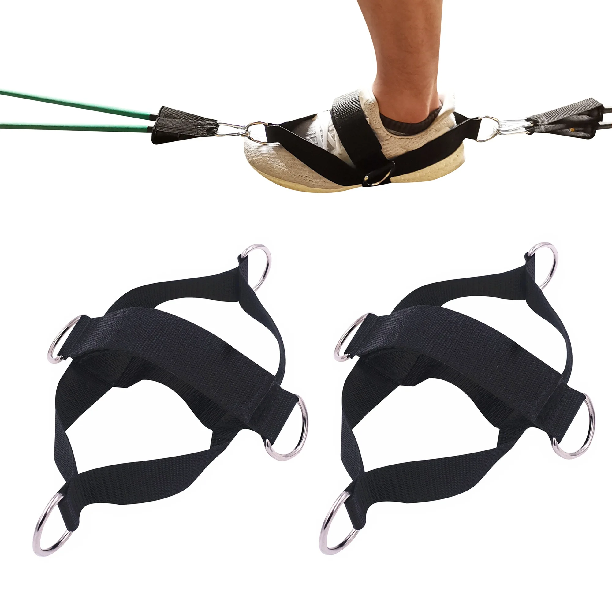 Fitness Ankle Straps Glute Kickback Leg Exercise Abductors Resistance for Cable Machines 2 PCS