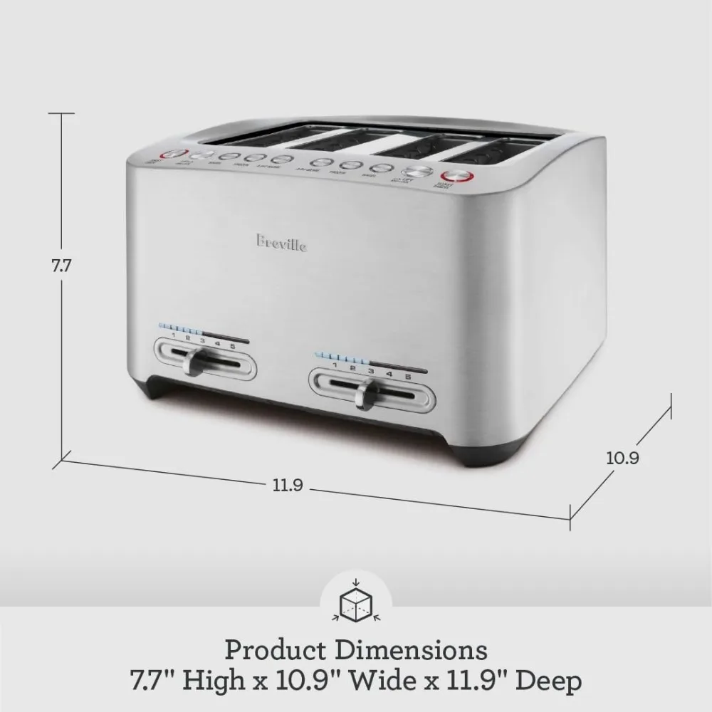 Die-Cast Smart Toaster 4 Slice BTA840XL, Brushed Stainless Steel 3