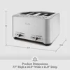 Die-Cast Smart Toaster 4 Slice BTA840XL, Brushed Stainless Steel 3