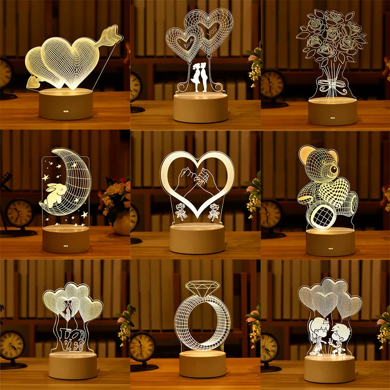 

Valentine's Day Night Lamp Creative Romantic Heart Shaped Bear Lamp Children's Decorative Gift Box