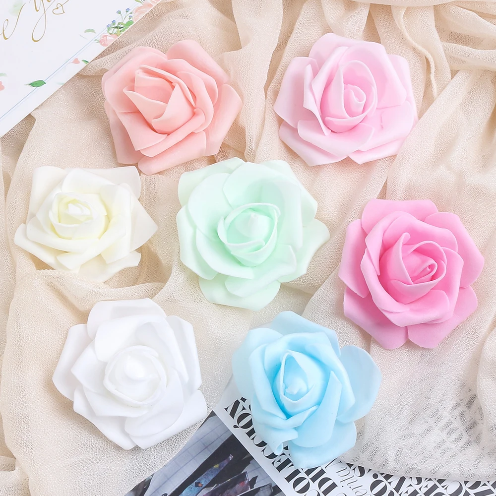 10/20/40 stücke Rose Künstliche Blumen Köpfe 7CM Gefälschte Blumen Hochzeit Dekoration Home Room Decor Garten Party DIY Girlande Zubehör – Detail 9