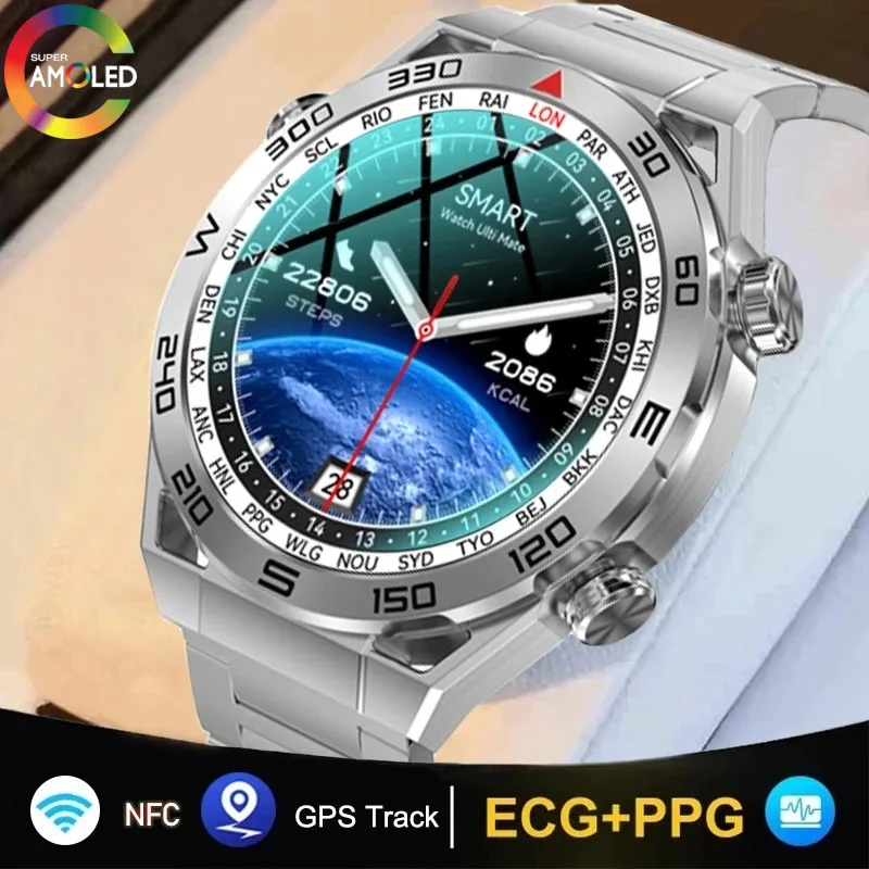 화웨이 워치용 GPS NFC 스마트워치, DT 울트라, 남성 여성 AI 음성 어시스턴트, HD 블루투스 통화, IOS용 스마트 워치, 360mAh, 2023 신제품