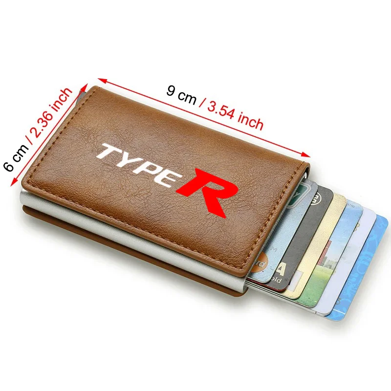 Rfid 신용카드 홀더 남성용 가죽 지갑, 혼다 어코드 시빅 타입 CRV 타입 R 자동차 액세서리, 은행 카드 홀더