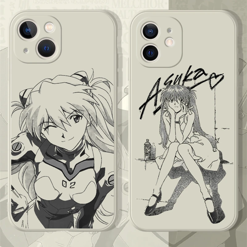 iphone 13 mini case cheap Asuka Evangelion Phone Case For iPhone 11 12 13 Pro MAX 6 6S 7 8 Plus XS 12 13 Mini X XR SE2020 New Japan EVA White Cover iphone 13 mini slim case