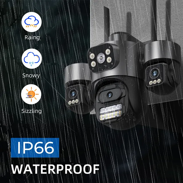 Three Screen Three Lens 15MP HD WIFI IP Camera 10MP Dual Lens Camera Auto Tracking IP66 Waterproof CCTV Video Security Cam iCsee 4