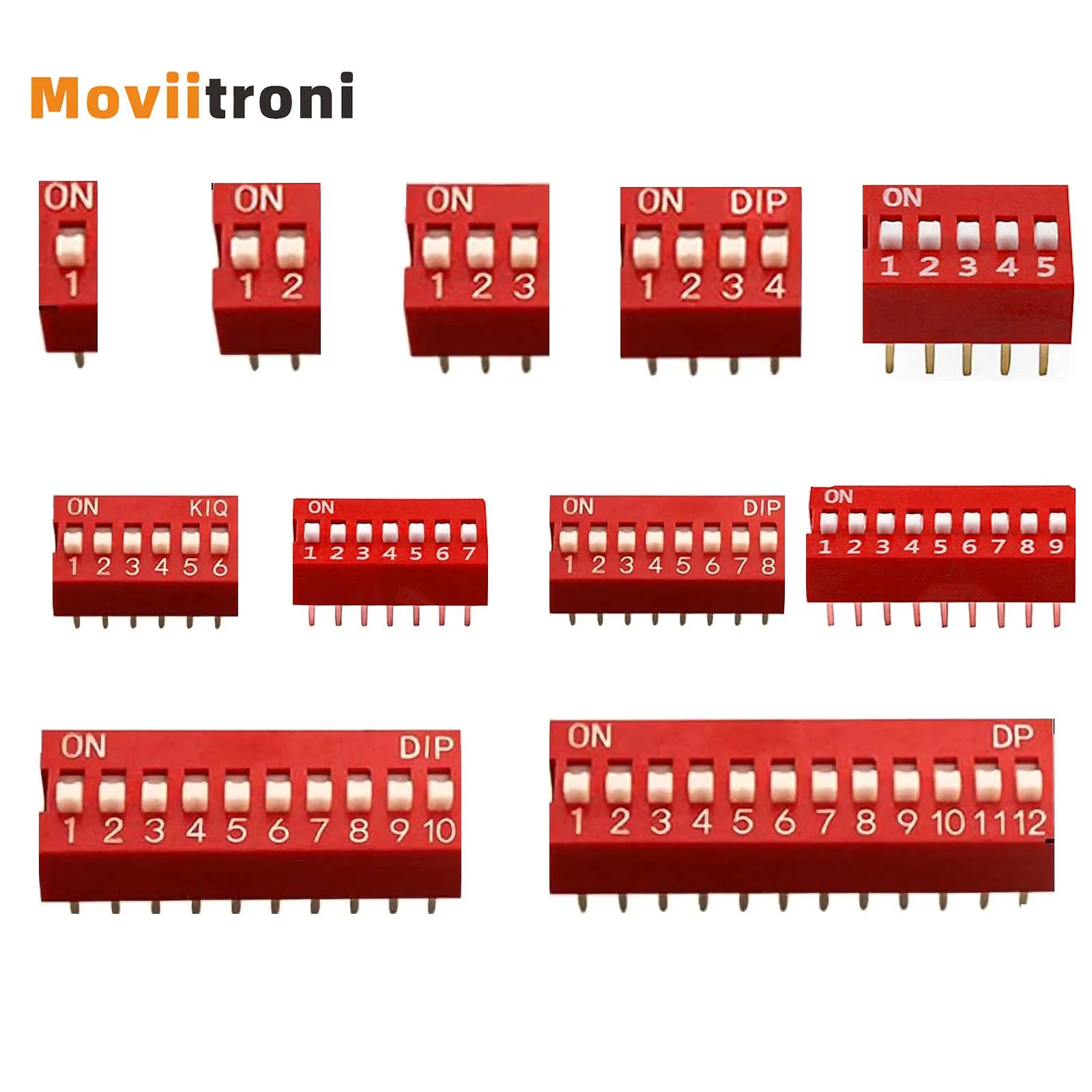 Slide Type Dip Switch Double Row Toggle Switches Module 2.54mm 1-12 Position 10pcs For Circuit Breadboards