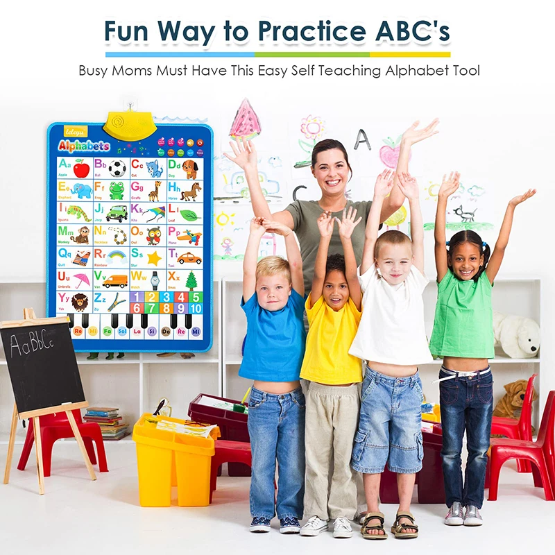 Electronic English Alphabet Wall Chart Talking ABC Letters 123s Music Poster Educational Learning Toy for Toddler Kids Gifts educational learning toy,alphabet educational toys,alphabet wall chart